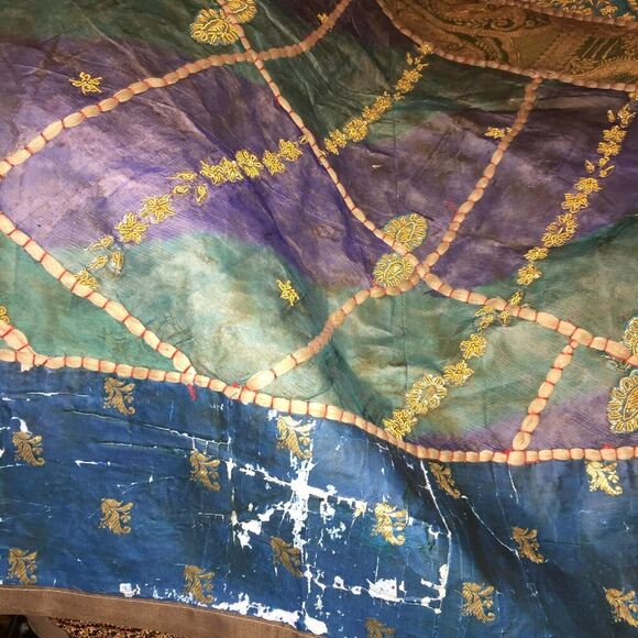 Indian / Indonesian Blanket/ Rug/ Wall ? 92”L x 74” W READ - Picture 14 of 15